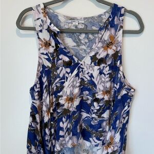 O'Neill Blue Floral V-Neck Sleeveless Tank